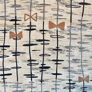 Mid Century Atomic Curtain Panel Vintage Barkcloth Fabric Yardage Waverly Accent